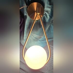 Frosted Wall Globe Lamp Light Golden Plug